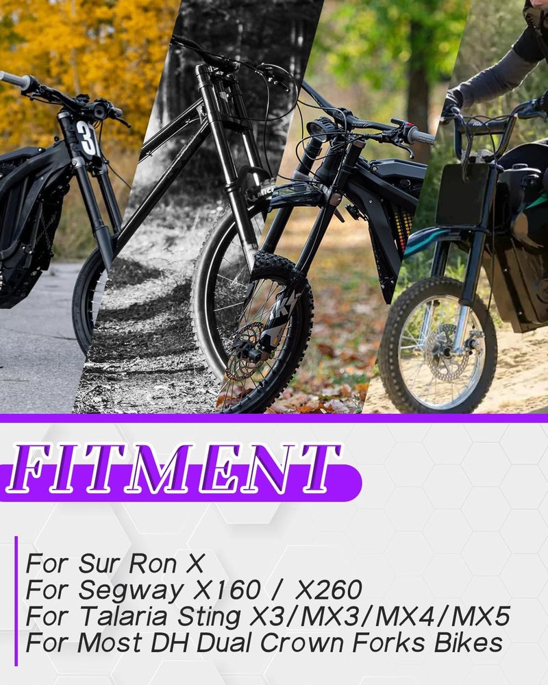 NACORE Real Carbon Fiber Number Plate DH Fork Name License Plate for Sur Ron X, Talaria Sting MX3/MX4, X160/X260 Electric Dirt Bike or DH Bike, PURPLE GOLD - Image 2